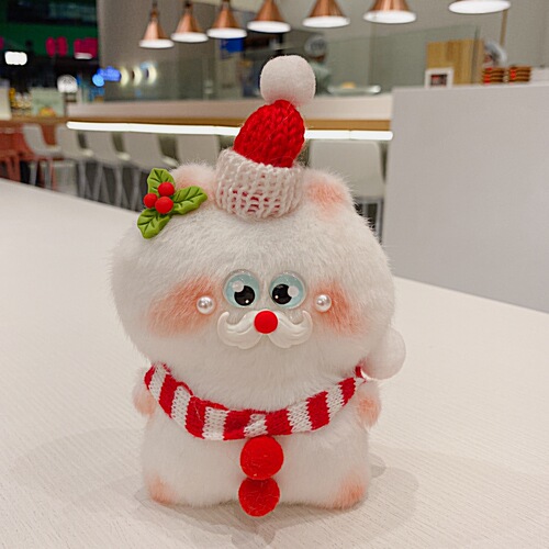 Handmade Christmas plush hamster doll, Santa Claus cartoon doll claw machine, creative holiday gift accessories