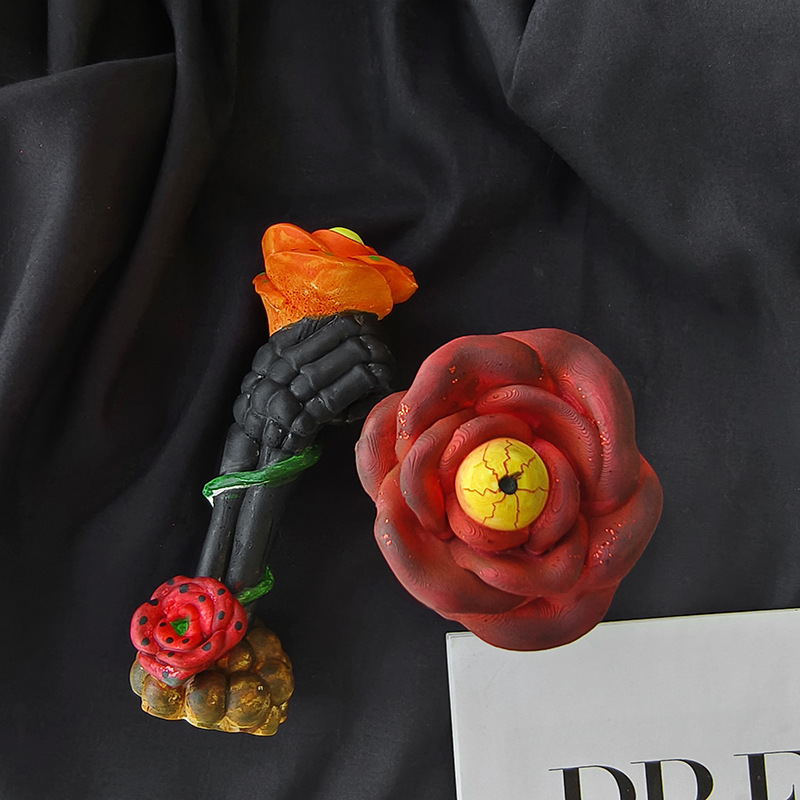Jiahuimei Rose Hand Vela Molde DIY Adornos de Halloween de epoxi hechos a mano para hacer adornos de velas de aromaterapia