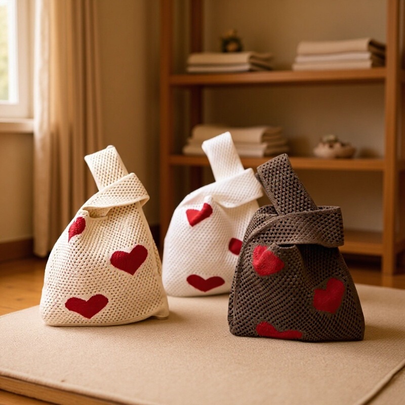 Popular Fashion Handbag, Hollow Design Handbag, Wedding Gift Bag, Polyester Woven, Lightweight and Affordable Korean Version