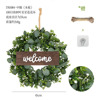 Customized hemp rope+hook simulation plant flower ring cross -border home doors and windows hanging decoration simulation green plant fake flower ring