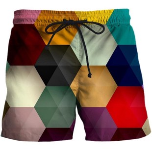 Hawaiian Men's Shorts Beach Shorts Casual Breathable Loose 3D Printed Shorts Summer Surfing Men's Shorts
