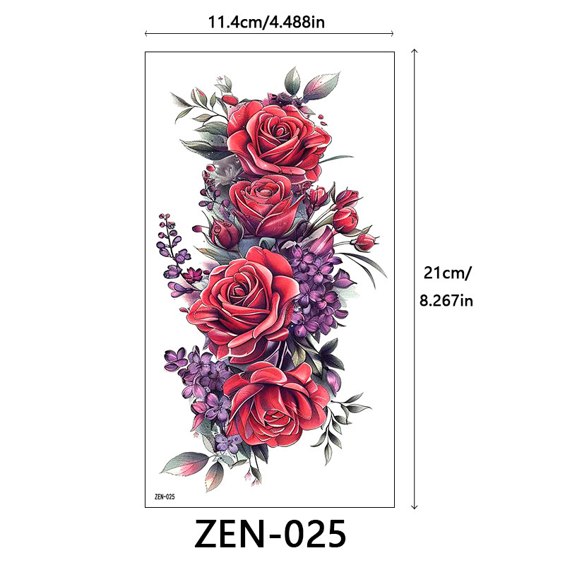 新品跨境 ZEN小全臂纹身贴半臂纹身贴动物花朵万圣节纹身贴tattoo|undefined