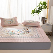 2025春夏季新品6mm加厚天丝凉感乳胶凉席床笠款凉席三件套