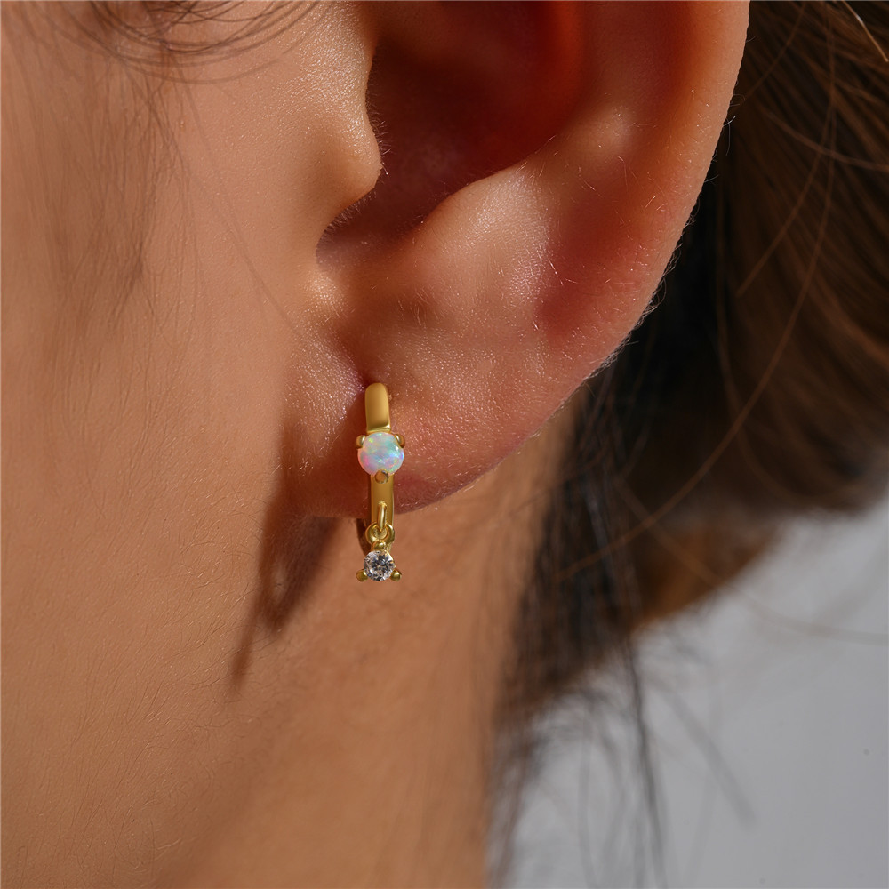 1 Pair Simple Style Star Moon Plating Sterling Silver Drop Earrings display picture 13