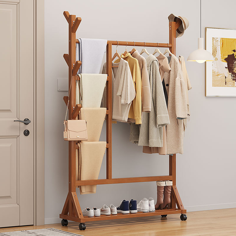 Floor-Standing Clothes Rack for Bedroom, Creative Coat Rack, Thickened for Home Use, Space-Saving Nordic Style, Super Cost-Effective Single-Pole Clothes Drying Rack