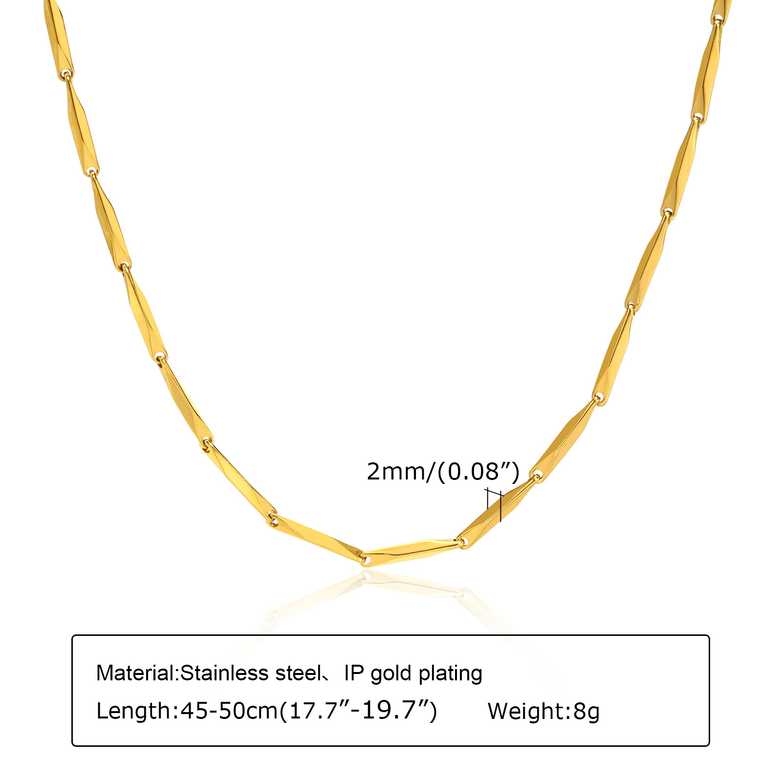 Simple Style Solid Color Titanium Steel Plating Necklace 1 Piece