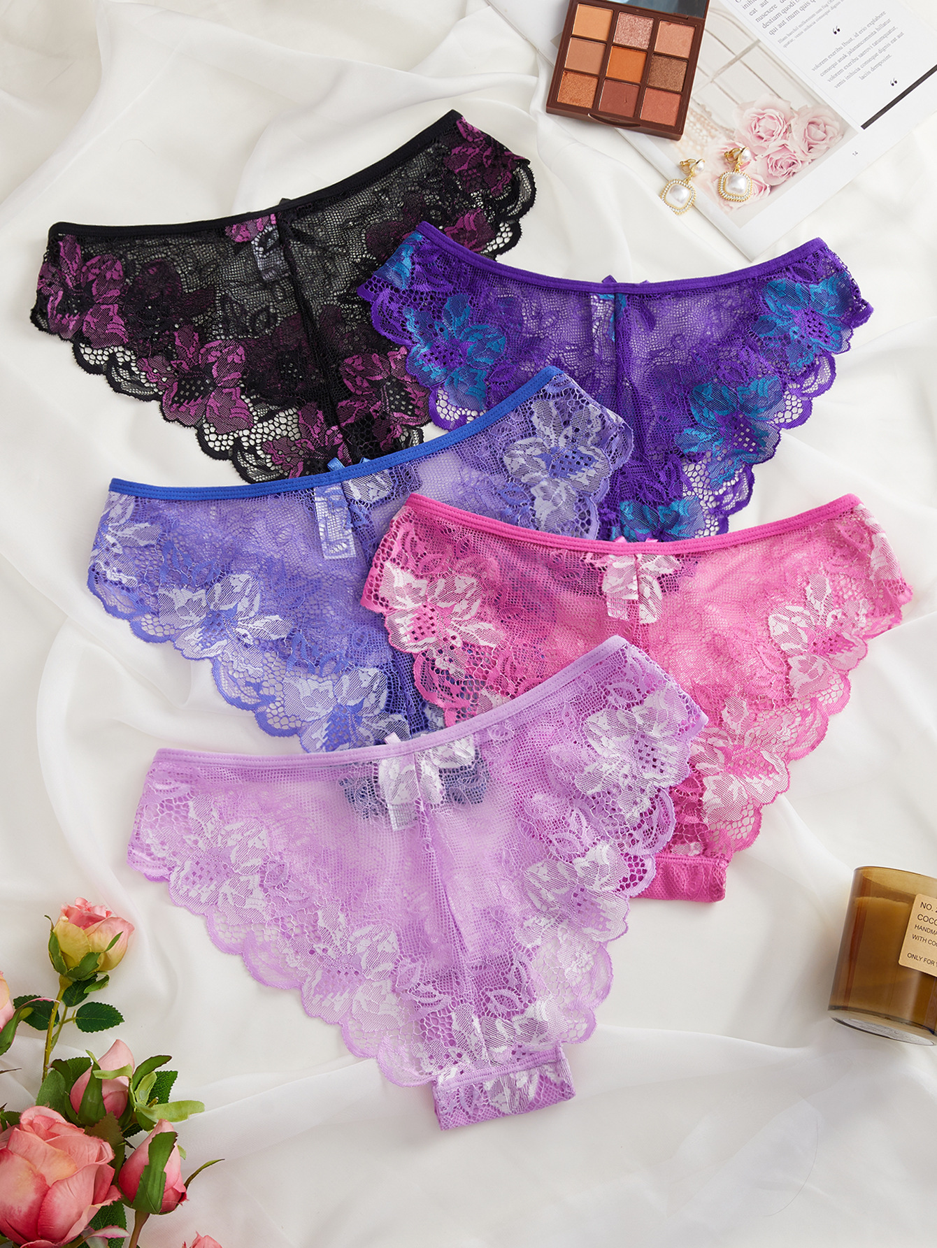 46g Weight Flower Breathable Low Waist Briefs Panties
