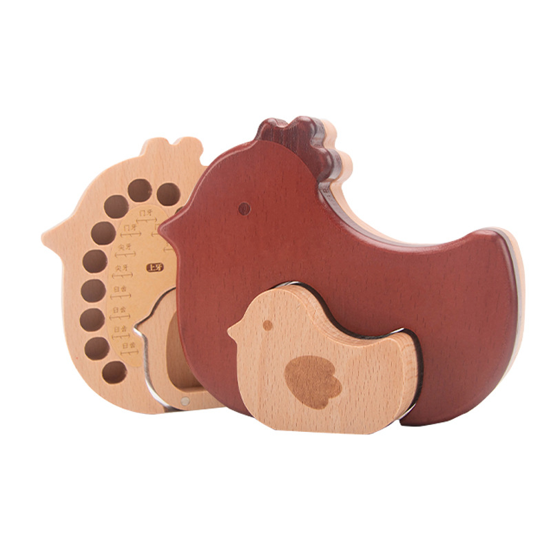 Caja de marfil de madera para niños y niñas cajas de recopilación de cabello fetal para niños recuerdos de dientes caja de regalo