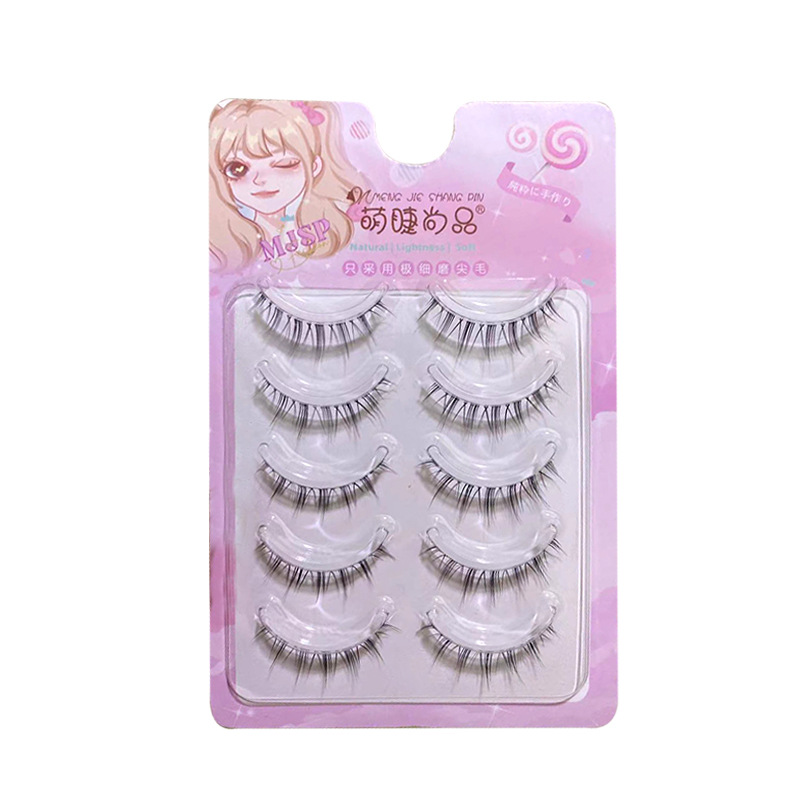 Pestañas lindas cuidadosamente seleccionadas, tallos transparentes, encantadoras pestañas de elfo naturales, pestañas postizas suaves y cómodas simuladas