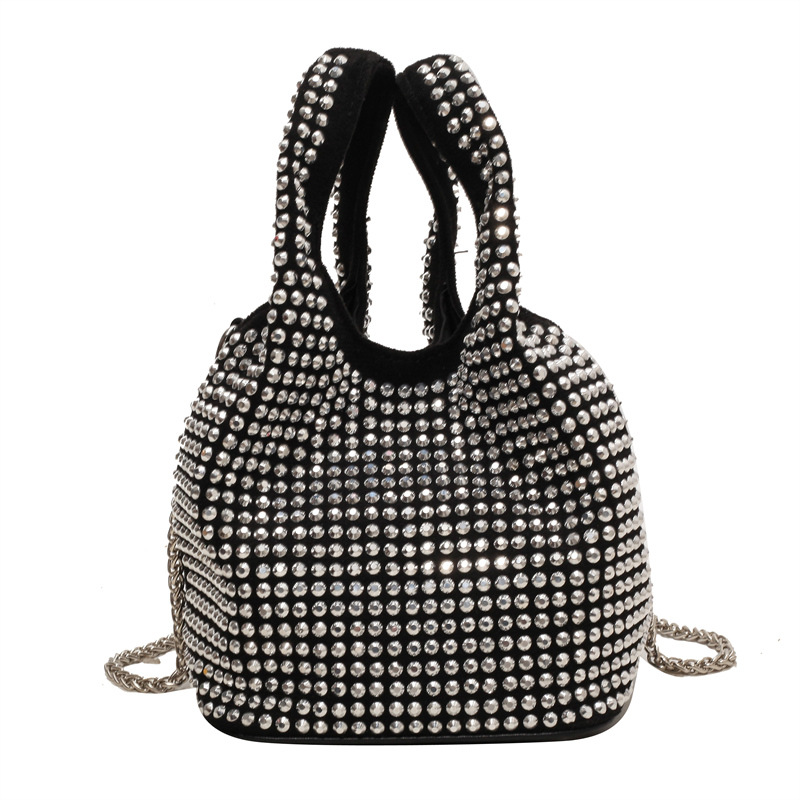 Bolso popular de este año para mujeres 2026 nuevo diseño coreano bolso de mano con diamantes de hombro bolso de cubo bolso de cadena image 7