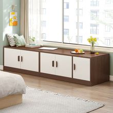 飘窗落地台柜收纳榻榻米置物柜炕柜可坐地柜矮柜储物柜防晒内衣