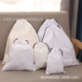 Dongguan Manufacturer Canvas Drawstring Bag Customization Shoe Storage Drawstring Bag Thickeneded Cotton Canvas Bag Wholesale