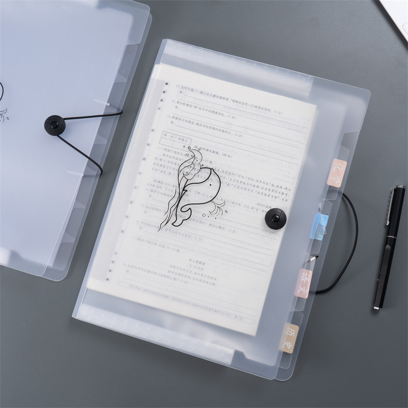 A4 폴더 한국 오르간 가방 테스트 종이 저장 가방 파일 폴더 다층 주제 분류 파일 가방 사무용품