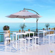 现代简约阳台户外桌椅网红咖啡厅高脚桌椅餐厅奶茶店休闲套装桌椅