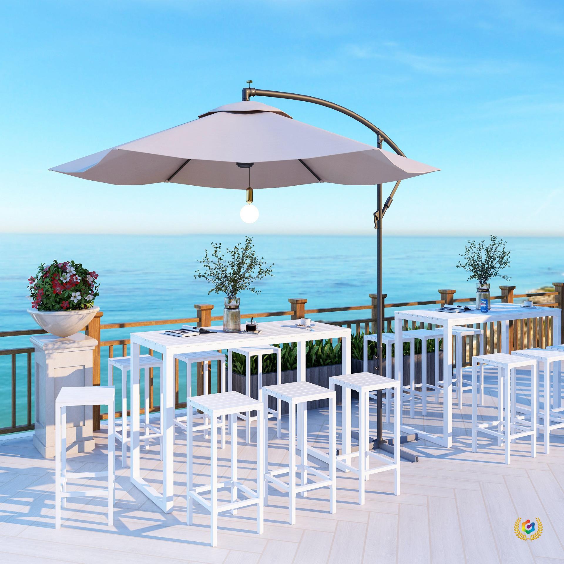 现代简约阳台户外桌椅网红咖啡厅高脚桌椅餐厅奶茶店休闲套装桌椅