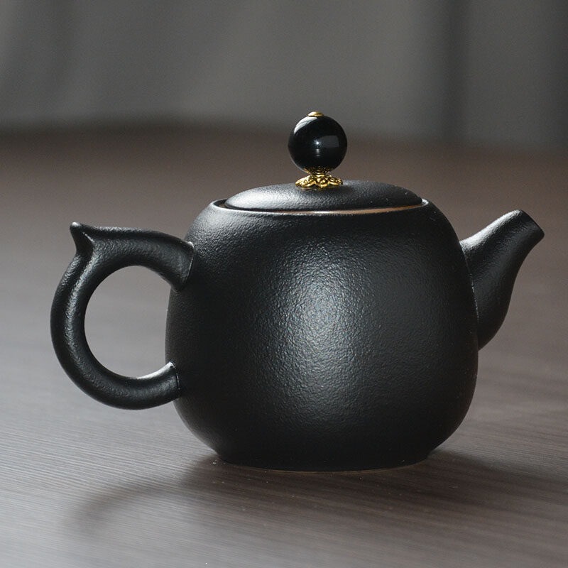 Tea Utensils, Chinese-Style Black Pottery Teapot, Single Household Teapot, Retro-Style Ceramic Kung Fu Tea Set, Wholesale Tea Utensils, Chinese-Style Black Pottery Teapot, Single Household Teapot, Retro-Style Ceramic Kung Fu Tea Set, Wholesale