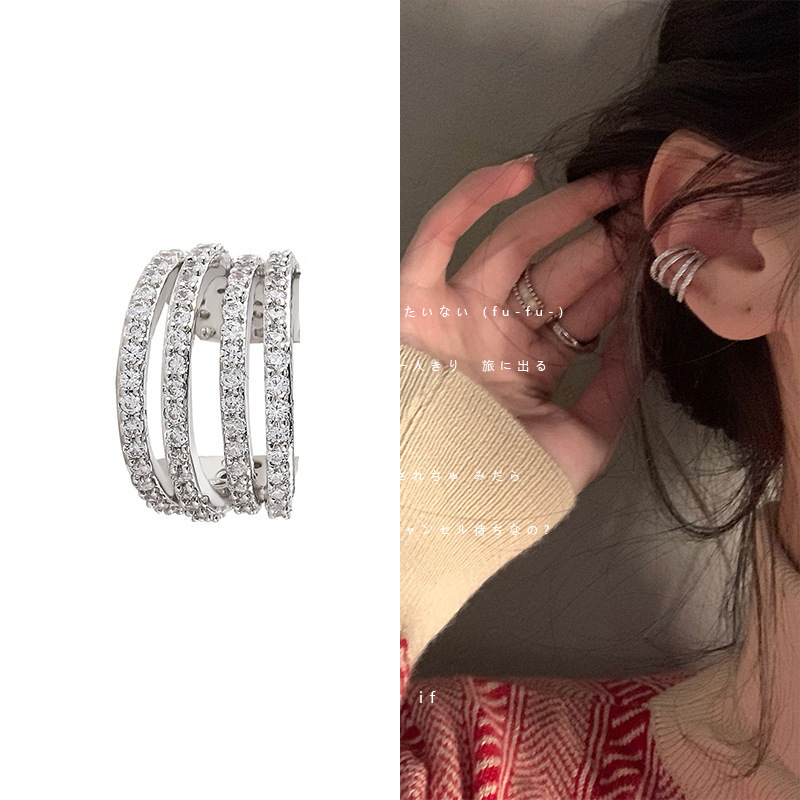 8g Weight Zircon Inlay Material Ear Studs Classification 1 Piece Quantity Daily Occasion Copper Material U Shape Pattern Women'S Gender Plating Design Fashion Style Fashion U Shape Copper Plating Zircon Women's Ear Studs 1 Piece 5