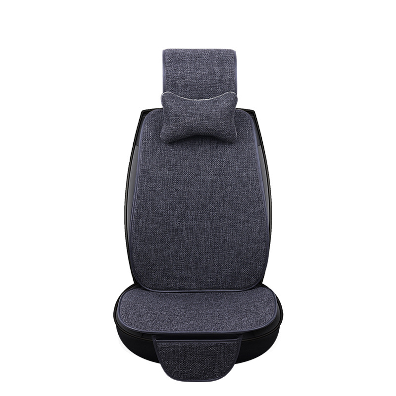 Nuevo cojín de automóvil de lino, cuatro estaciones, algodón y lino transpirable, cómodo y antideslizante, cubierta de cojín integral de estilo comercial