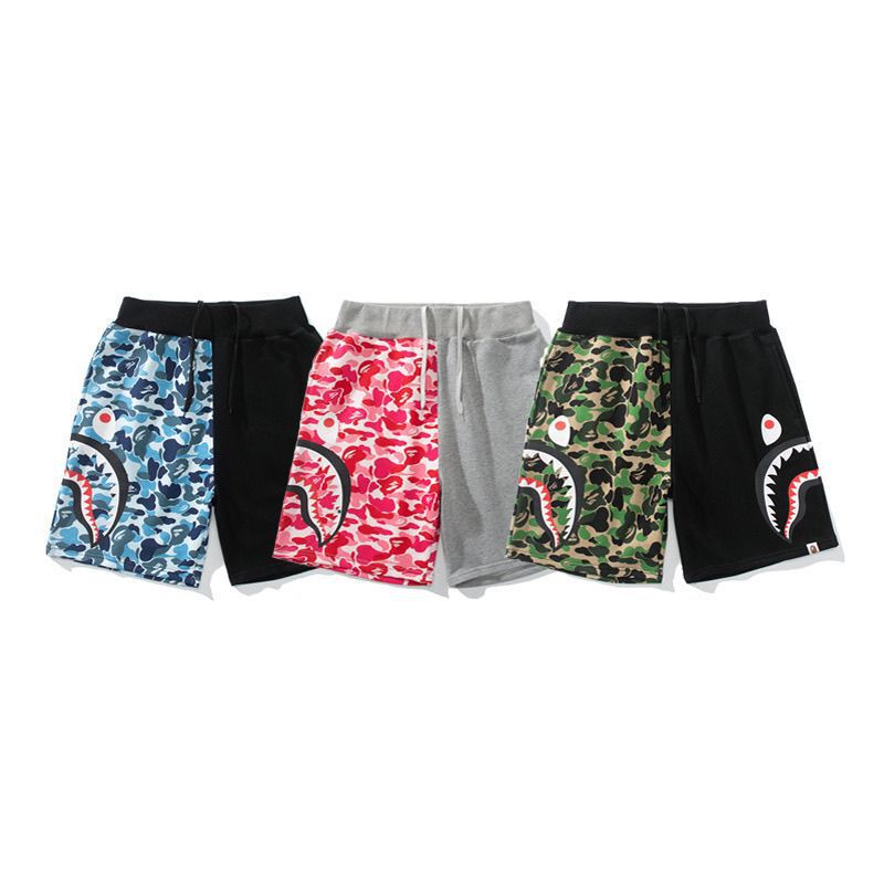 Bape Summer Trendy Camouflage Hot-Selling Double-Sided Shark Beach Shorts Unisex Casual Sports Shorts