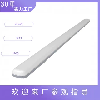 厂家现货供应3CCT三防灯支架外壳 PC乳白罩防水LED三防灯套件
