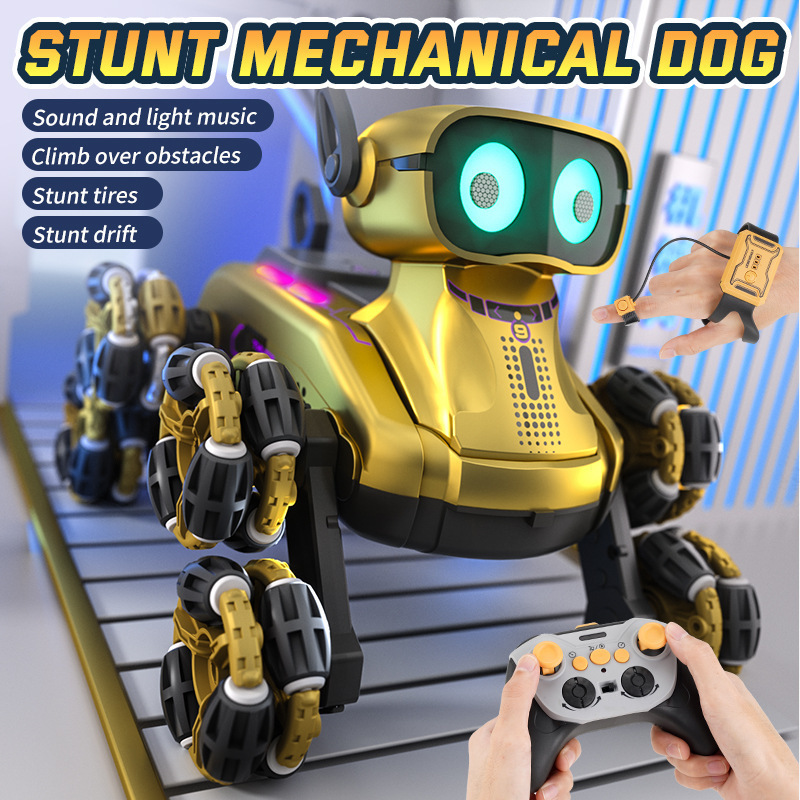 [Directly from the Manufacturer] Cross-Border Electric Smart Robot Dog Remote Control Car Toy Car Kidsren's Car Eight-Wheel Colorful Lights