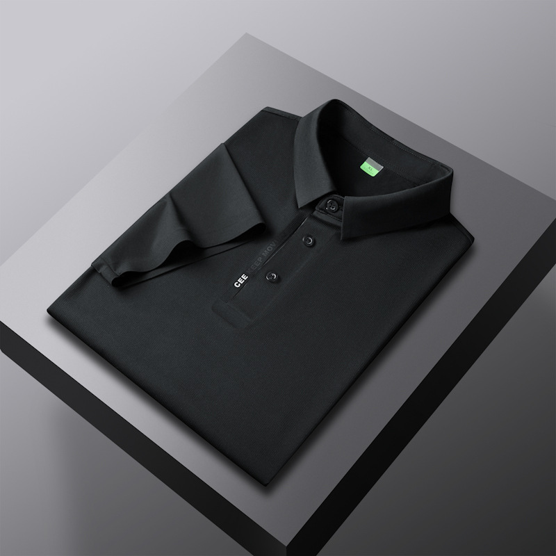 2024 hielo seda de secado rápido sin costuras polo de hombre de manga corta verano más grasa más talla camiseta de solapa gorda al por mayor