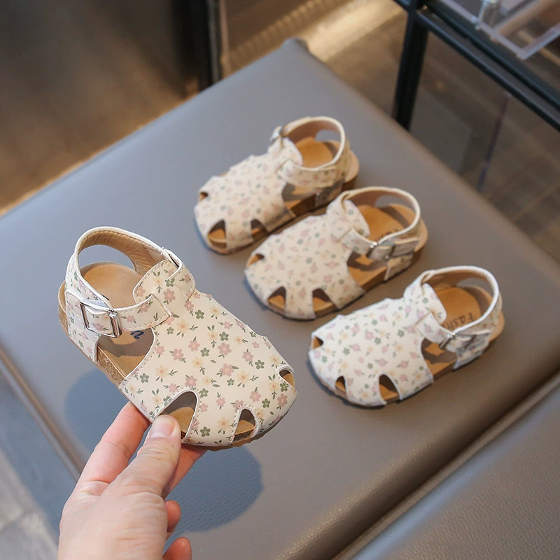 2025 летний новый цветочный туфли детские сандалии детские сандалии для девочек принцессы римские туфли полые дышащие детские сандалии