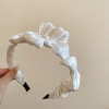 Brand retro white headband with bow from pearl to go out, cute hairpins, hair accessory, french style