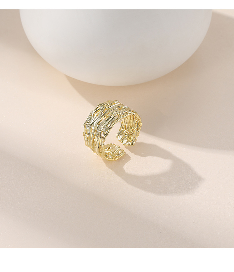 Elegant, Glam, Luxurious Style White Gold Plated 925 Sterling Silver No Inlaid Geometric Adjustable Ring Open Rings