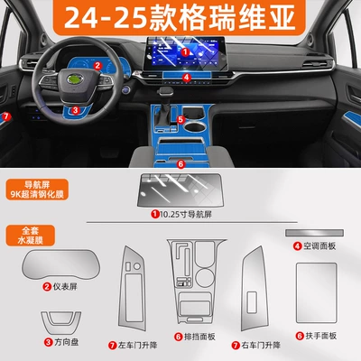 Car interior film | Sienna - 24-25-grevia-full-set-hydrogel-film-1025inch-navigation-9k-ultra-clear-tempered-film