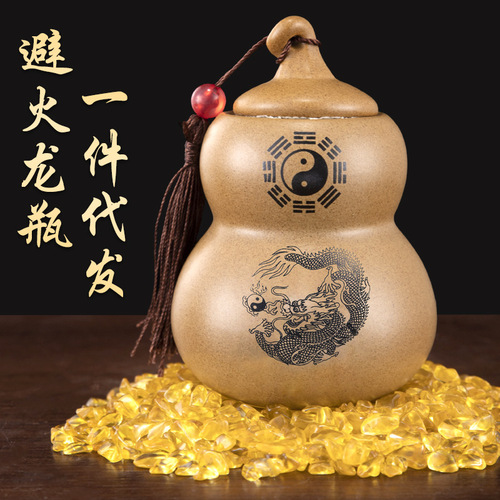 Manufacturer wholesale kitchen fire dragon bottle feng shui ornaments in the northwest corner of the kitchen ceramic gourd crafts fire dragon bottle ornaments