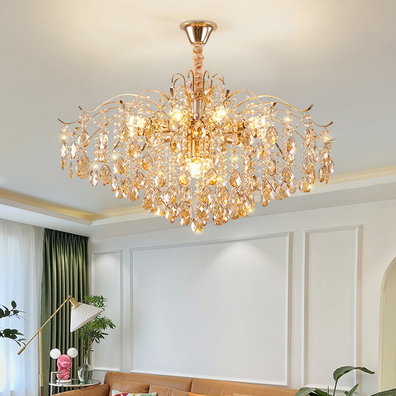 Nordic Retro New Style Light Luxury Chandelier for Living Room French Pendant Crystal Post-modern Warm Bedroom Lights Restaurant Lamps