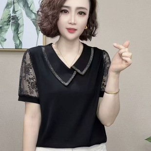 2025 Mom's New Summer Style, Fashionable, Age-Reducing, Slimming Look, Short-Sleeved T-Shirt, Top