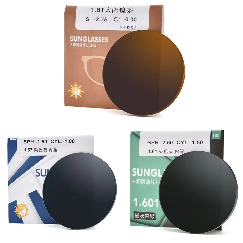 Manufacturers Supply 1.56/1.61/1.67 Dyed Grey and Brown Sunglasses Lenses Manufacturers Supply 1.56/1.61/1.67 Dyed Grey and Brown Sunglasses Lenses