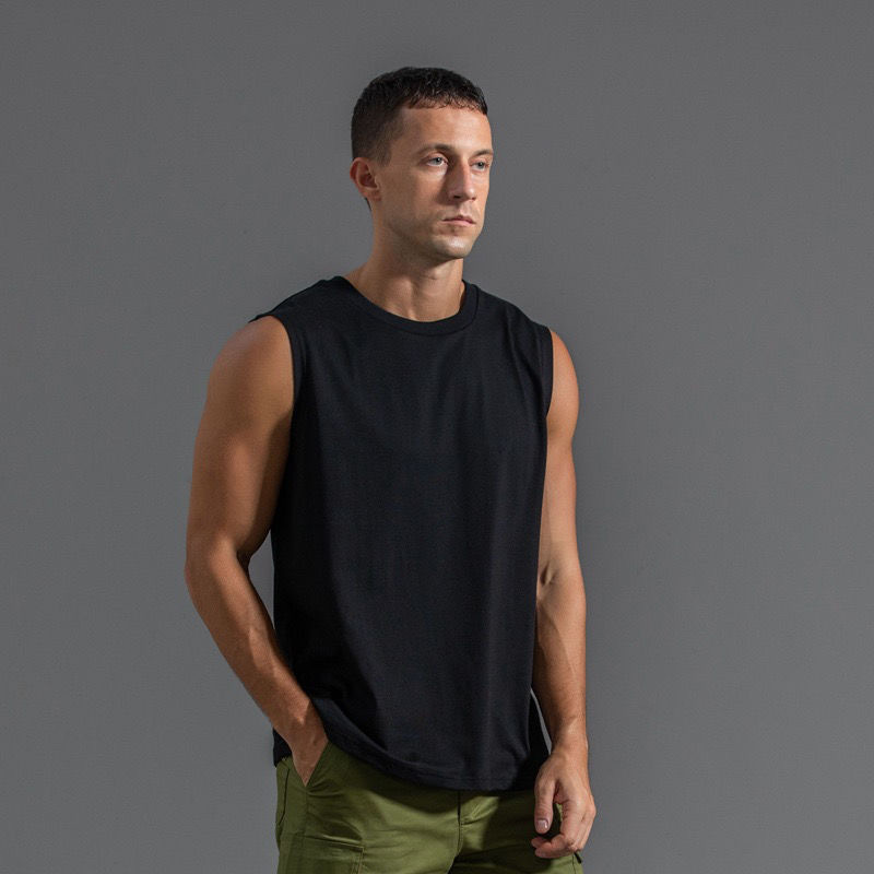 Men's Round Neck T-Shirt, Thin Seamless Tank Top, 2026 Base Layer Shirt, Casual Sleeveless Loose Sports Vest T-Shirt