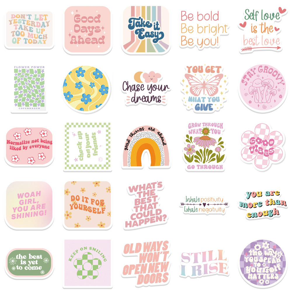 100 piezas de amazon popular estilo danés vscograffiti pegatinas DIY equipaje refrigerador taza de agua pegatinas de corazón de niña