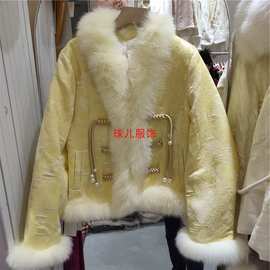 盘扣鹅绒服秋冬新品工厂口袋保暖新中式直销外套国风百搭气质南油