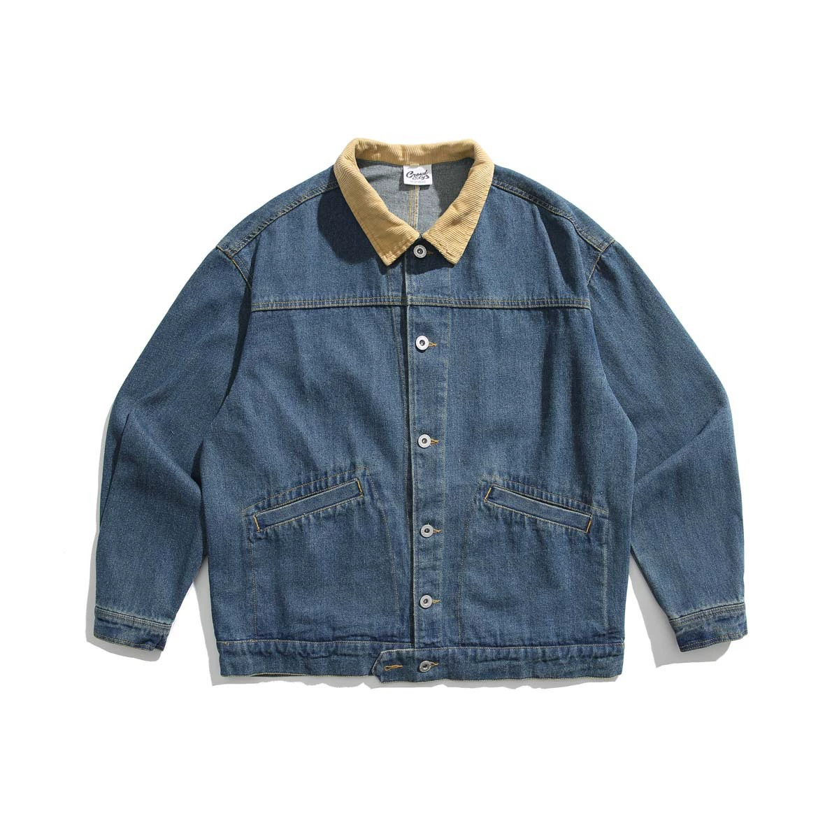 Куртка джинсовая повседневная в японском стиле Aw 2023 AW X Crowd City AW Denim популярная осенняя с сутяя Y346