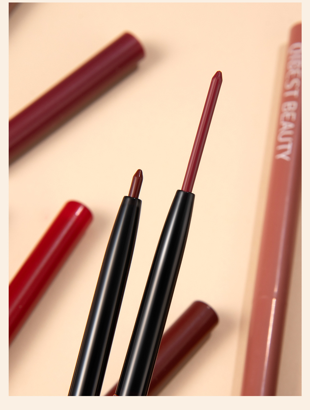 QIBEST Cross-border Matte Lip Liner Pen 12-color Mixed Lip Liner Pen Nude Set Waterproof Decorative Lipstick Pen undefined