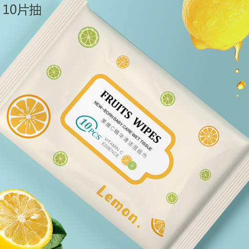 10 pieces of wet wipes baby hand and mouth small bag portable wet wipes removable ten pieces disposable wipes mother and baby supplies