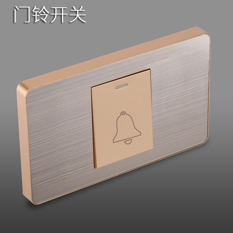 Panel de enchufe de metal estándar estadounidense de acero inoxidable dibujado oro tres agujeros Taiwan conmutador USB suministro directo de fabricantes de enchufes