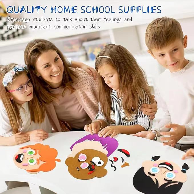 Comercio exterior infantiles fieltro emoción facial juegos DIY actividad juguetes emoción educación juegos de rompecabezas educación temprana