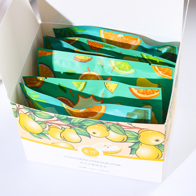 キンモクセイと氷砂糖入り雪梨茶、卸売箱入りハーブティー、ドロップシッピング、健康維持用花茶、美容用