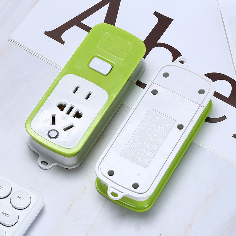 外贸7孔开关插座 双色迷你排插带灯带开关电源插座无线接线板插座