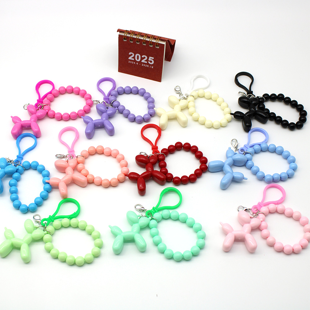 New DIY Acrylic Candy Color Beaded Mobile Phone Chain Car Keychain Pendant Ins Style Bag Pendant Wholesale