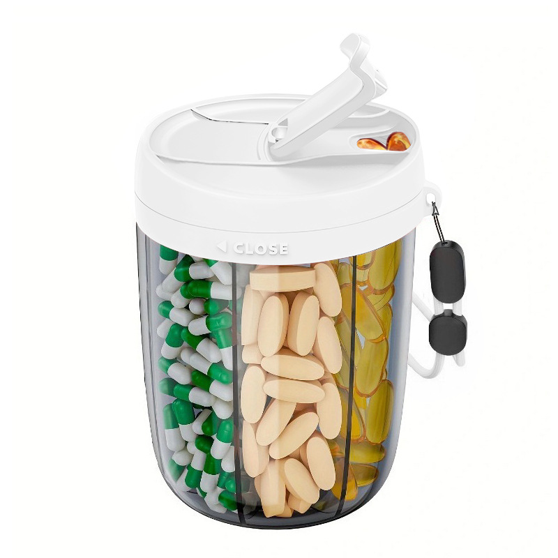 跨境一周6格大容量药盒防水便捷式收纳盒旅行户外密封药品药罐