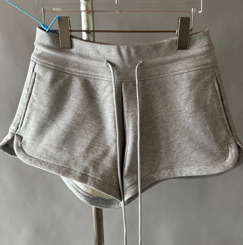 Straight-Leg Pants for Outerwear, Slimming, Unique Design, Terry Loop with Safety Shorts, Sports Sweatpants, High-Waisted, Slimming