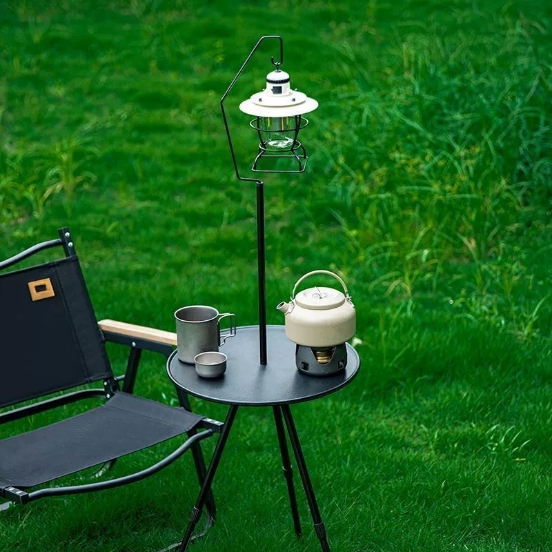 XPx outdoor camping foldable small table camping lifting small round table dining table bracket detachable light stand triangle