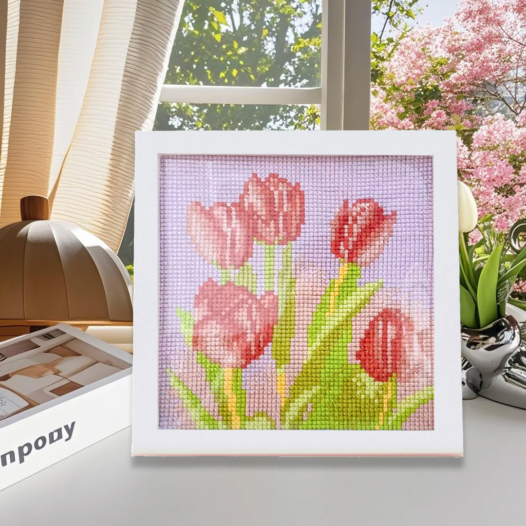 Mona Lisa Royal Tulip Cross Stitch 2025 nueva sala de estar dormitorio piezas pequeñas pequeño punto de cruz para niños