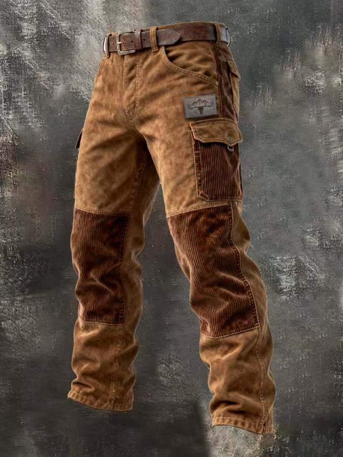 Printed Men's Vintage Jeans Casual Punk Vintage Straight Overalls_mkmklike.com